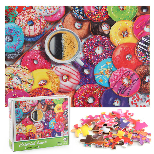 Doughnut Sweets Develop Creativity Play 1000 Pieces Cardboard Puzzles For Adults Kids