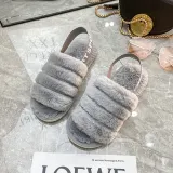 Toddlers Kids Pure Color Flannel Warm Winter Home House Open Toe Slippers For Kids and Parents