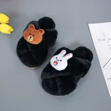 Toddlers Kids Soft Plush Fleece Cross Bear Rabbit Warm Home House Slippers
