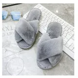 Toddlers Kids Pure Color Flannel Warm Winter Home House Open Toe Slippers For Kids and Parents