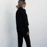 Women Zipper Stand Collar Sports Long Sleeves Two-Piece Sports Lounge Sets