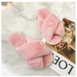Toddlers Kids Pure Color Flannel Warm Winter Home House Open Toe Slippers For Kids and Parents