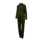 Women Zipper Stand Collar Sports Long Sleeves Two-Piece Sports Lounge Sets