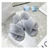 Toddlers Kids Pure Color Flannel Warm Winter Home House Open Toe Slippers For Kids and Parents