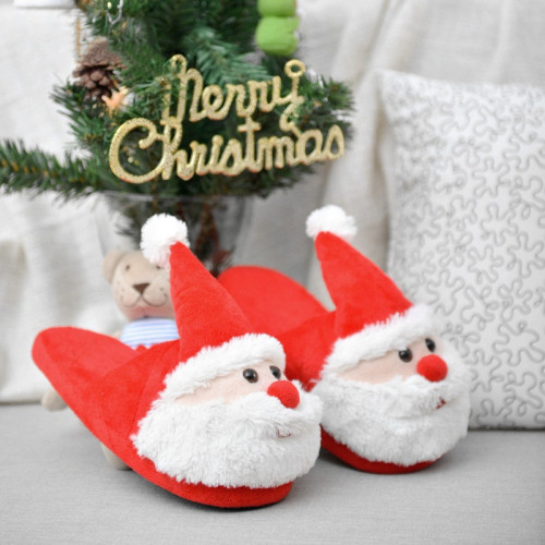 Toddlers Kids Santa Claus Flannel Warm Winter Home House Slippers For Kids and Parents