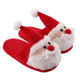 Toddlers Kids Santa Claus Flannel Warm Winter Home Christmas Slippers For Kids and Parents