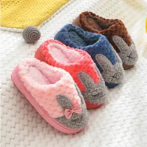 Toddlers Kids Rabbits Flannel Warm Winter Home House Slippers For Kids and Parents