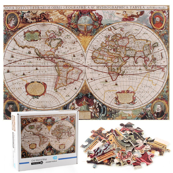 Old World Map Develop Creativity Play 1000 Pieces Cardboard Puzzles For Adults Kids