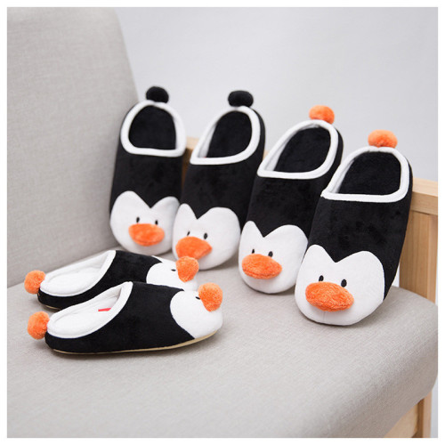 Toddlers Kids Penguin Flannel Warm Winter Home House Slippers For Kids and Parents