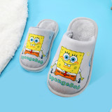 Toddlers Kids Spongebob Flannel Warm Winter Home House Family Slippers For Kids and Parents