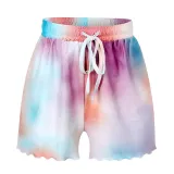 Women Tie-Dye Long Sleeves Tops and Shorts Home Casual Lounge Sets