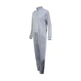 Women Zipper Stand Collar Sports Long Sleeves Two-Piece Sports Lounge Sets