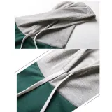 Women Long Sleeves Hooded Short Stripes Top and Sports Pants Two-piece Sets