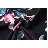 Women Floral Print V-neck Short Sleeve Wrap Dress