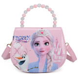 Toddler Girl Fashion Pearls Crossbody Crown Shoulder Handbag for Toddlers Kids