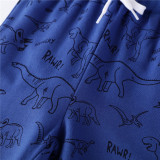 Toddler Kids Boy Print Dinosaurs Casual Cotton Blue Pants