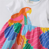 Toddler Girls Parrot Wings Short Sleeve Casual Dresses