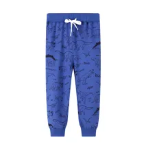 Toddler Kids Boy Print Dinosaurs Casual Cotton Blue Pants