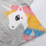 Toddle Girls Print Unicorn Pink T-shirt