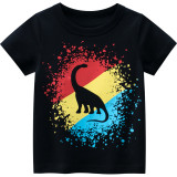 Toddle Kids Boys Print 3 Colors Dinosaur Black Cotton T-shirt