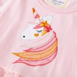 Toddler Girls Embroidery Unicorn Sequins Pink Tutu Dresses