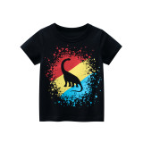 Toddle Kids Boys Print 3 Colors Dinosaur Black Cotton T-shirt