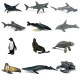 Educational Realistic 12PCS Sea Animals Mini Model Sets Figures Playset Toys