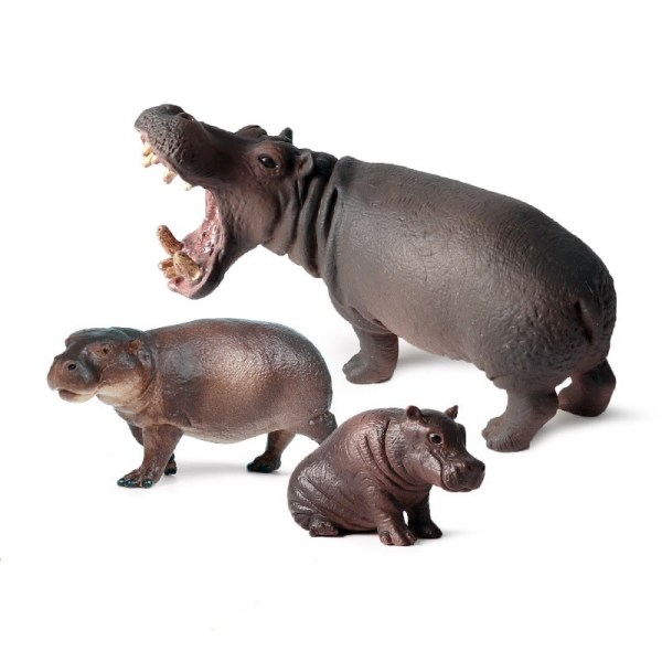 Educational Realistic Hippopotamus Wild Animals Figures Playset Toys