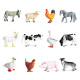 Educational Realistic 12PCS Farm Animals Mini Model Sets Figures Playset Toys