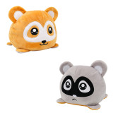 The Original Reversible Raccoon Double Faced Expression Patented Design Soft Stuffed Plush Animal Doll Toy