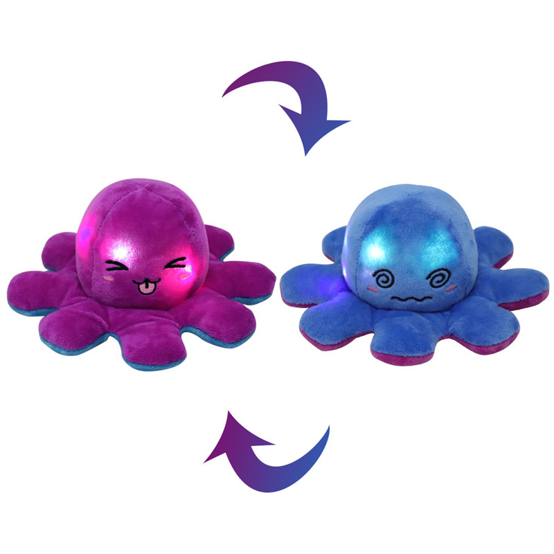 reversible octopus plush showcase