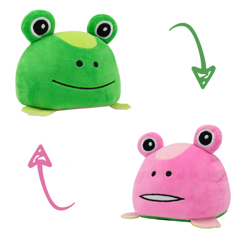 The Original Reversible Frog Patented Design Soft Stuffed Plush Animal Doll for Kids Gift
