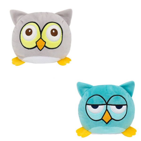 The Original Reversible Owl Double Faced Expression Patented Design Soft Stuffed Plush Animal Doll