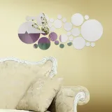 Geometry Round Door Room Acrylic Decorative Mirror Wall Stickers
