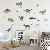 4 Sheets Dinosaur Door Room Waterproof Decorative Wall Stickers