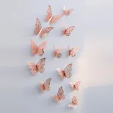 12PCS Single-Deck Hollow Out Butterfly Wall Stickers Door Room Magnetic Decorative