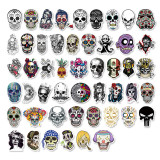 50PCS Fantasy Skull Halloween Waterproof Stickers Decals for Luggage Laptop Water Bottles