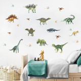 4 Sheets Dinosaur Door Room Waterproof Decorative Wall Stickers