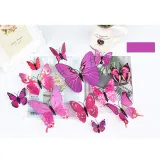 12PCS Single-Deck Butterfly Wall Stickers Door Room Magnetic Decorative