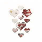 10PCS Geometry Heart-Shaped Door Room Acrylic Decorative Mirror Wall Stickers