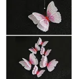 12PCS Double-Deck Ambilight Butterfly Wall Stickers Door Room Magnetic Decorative