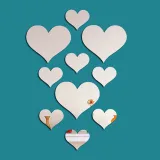 10PCS Geometry Heart-Shaped Door Room Acrylic Decorative Mirror Wall Stickers