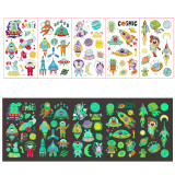 5 Sheets Luminous Stickers Unicorn Mermaid Dinosaurs Party Supplies Art Temporary Tattoos for Kids