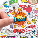 50PCS BOOM Slogan Word Style Waterproof Stickers Decals for Luggage Laptop Water Bottles