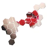 12PCS Geometry Hexagon Door Room Acrylic Decorative Mirror Wall Stickers