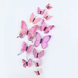 12PCS Single-Deck Butterfly Wall Stickers Door Room Magnetic Decorative