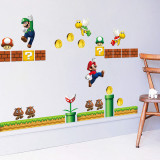 2 Sheets Super Mario Door Room Waterproof Decorative Wall Stickers