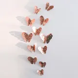 12PCS Single-Deck Hollow Out Butterfly Wall Stickers Door Room Magnetic Decorative