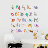Animals Alphabet Door Room Waterproof Decorative Wall Stickers