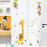 Animal Giraffe Height Stickers Children's Room Kindergarten Classroom Layout Decorative Wall Stickers